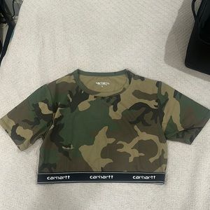 Carhartt WIP Women’s Script Crop Top - Camo - L